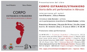 'Storia delle arti performative in Abruzzo', venerdì 3 luglio la presentazione a Castel di Sangro