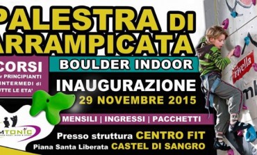 Castel di Sangro, si inaugura la palestra di arrampicata