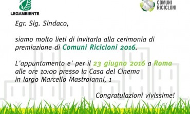 Legambiente premia l'ingresso di Castel di Sangro nella classifica dei "Comuni ricicloni 2016"