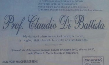 Roccaraso, domani i funerali di Claudio Di Battista
