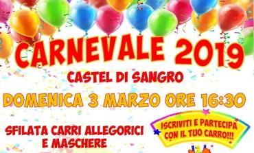 Castel di Sangro, grande festa di carnevale con la sfilata dei carri e delle maschere: domenica 3 marzo