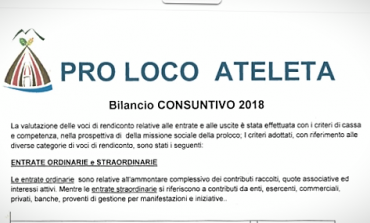 La Pro Loco di Ateleta pubblica il bilancio, la crescita è del 247%