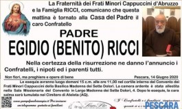 Ateleta, si è spento a Pescara padre Egidio Ricci: domani le esequie