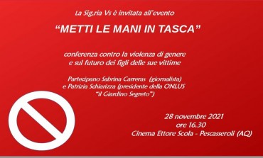 Pescasseroli, "metti le mani in tasca" tutti insieme contro la violenza di genere