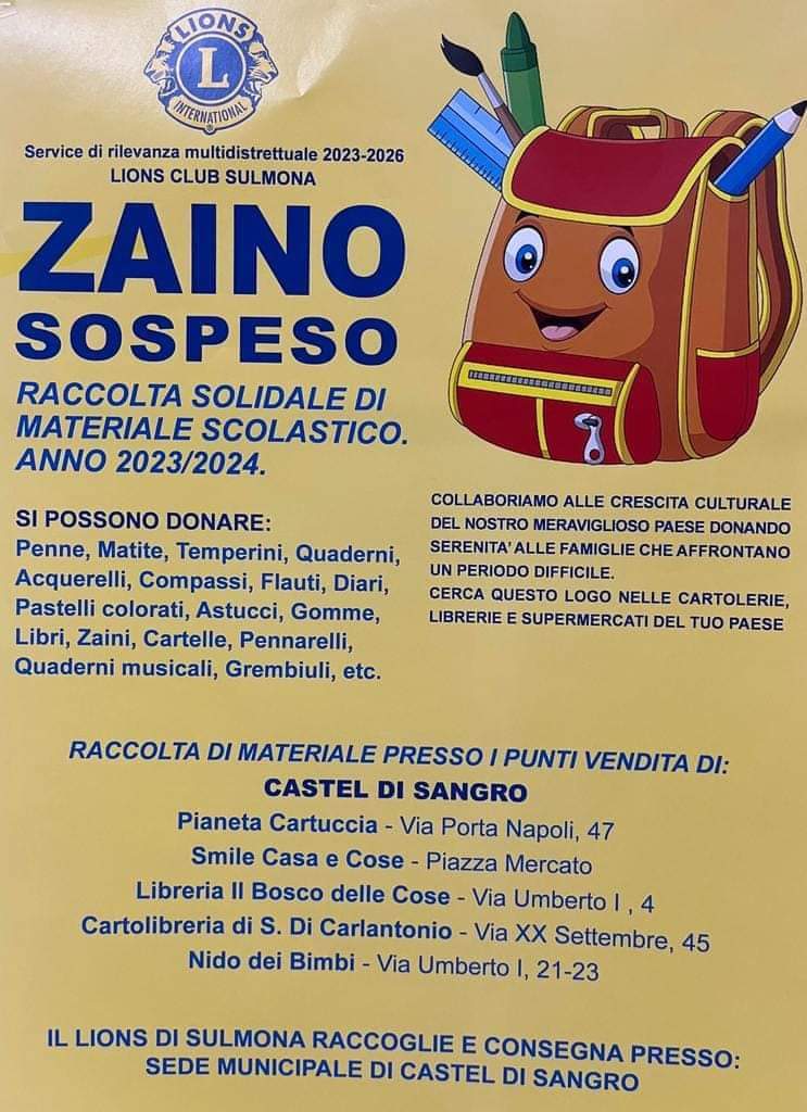 zaino sospeso a castel di sangro