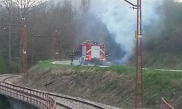 Ateleta, incendio sulla Sangrina.