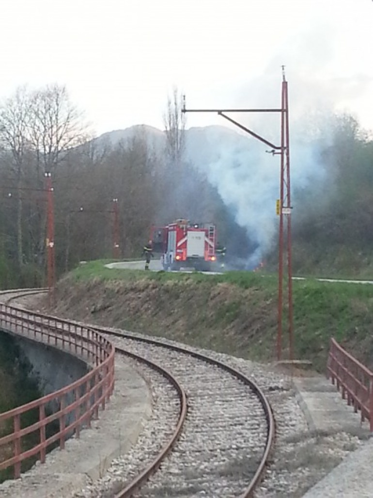 Ateleta, incendio sulla Sangrina.