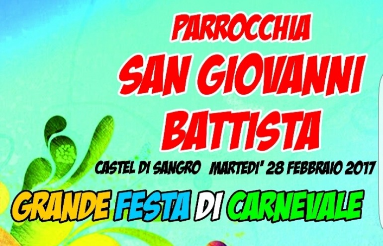 Carnevale a Castel di Sangro, organizza la parrocchia di San Giovanni Battista