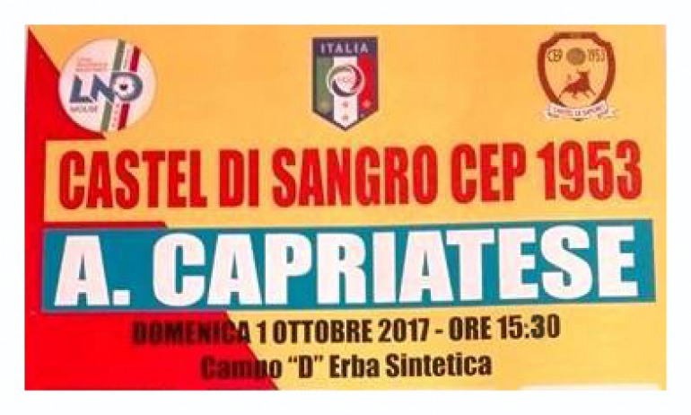 Calcio, diretta dell’incontro tra Castel di Sangro Cep 1953 e Aurora Capriatese