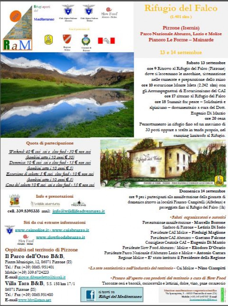 I Gruppi regionali CAI di Abruzzo e Molise organizzano “Rifugi aperti del Mediterraneo”