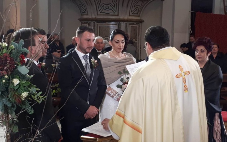 Castel di Sangro, auguri agli sposi Davide e Cristina