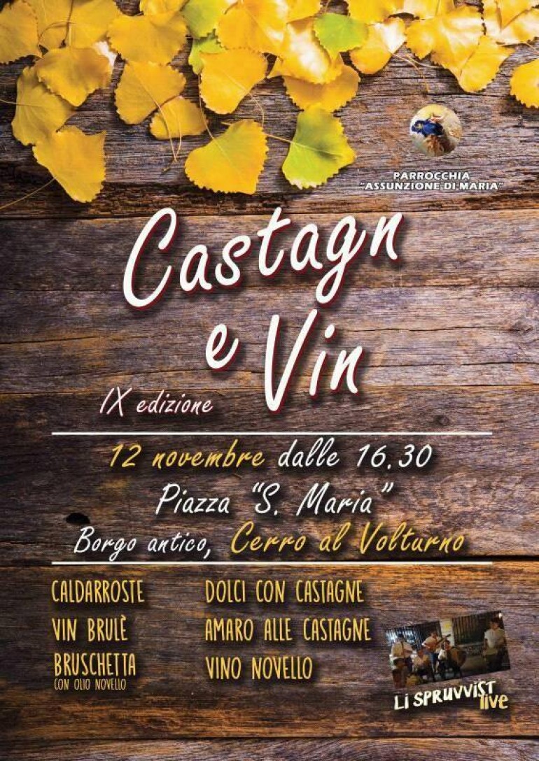 Cerro al Volturno, “Castagn e vin” al rione castello: domenica 12 novembre