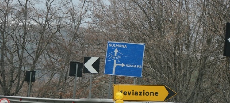 Roccapia, lavori sulla SS 17. Traffico alternato sulla carreggiata