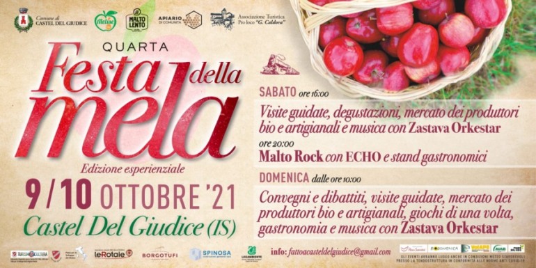 Festa della Mela Castel del Giudice, 4° edizione esperienziale sabato 9 e domenica 10 ottobre