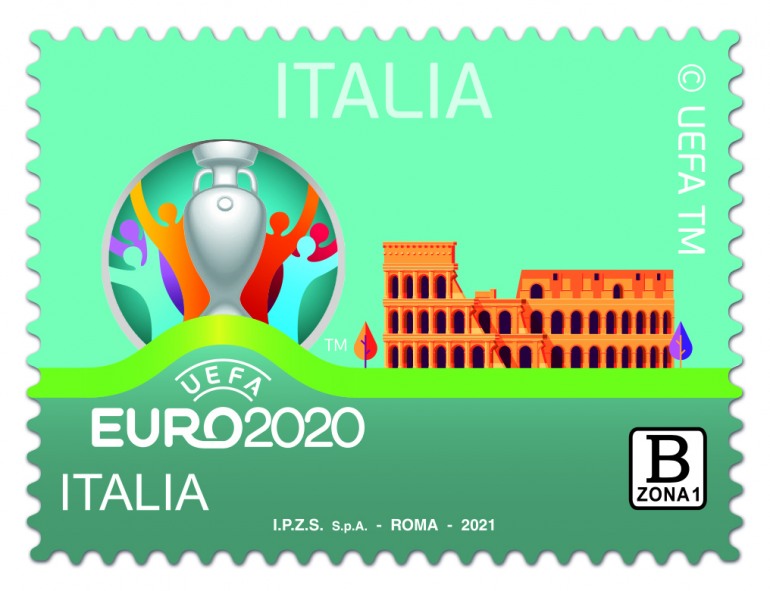 UEFA EURO 2020, Poste Italiane emette un francobollo B zona 1