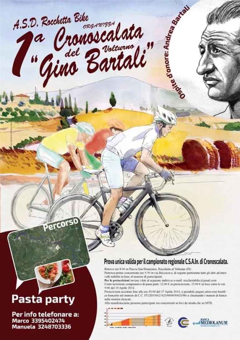 Appuntamenti – Sabato, la 1^ cronoscalata “Gino Bartali” a Rocchetta a Volturno