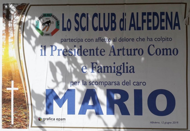 Lutto, si spegne Mario Como: era il papà del presidente dello Sci Club di Alfedena