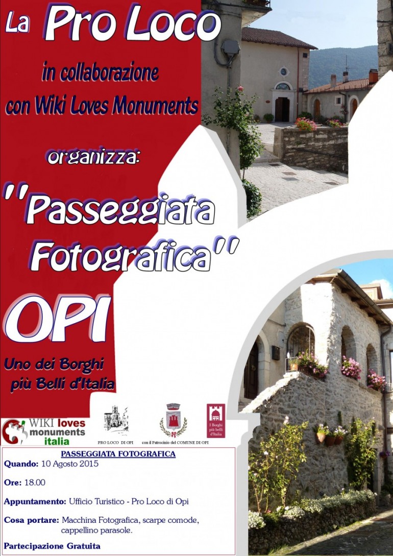 ‘Wiki Loves Monuments’, la Pro Loco di Opi unica in Abruzzo