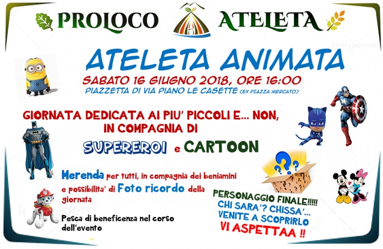 Arrivano i Supereroi ad Ateleta, tutti pronti a sconfiggere il male