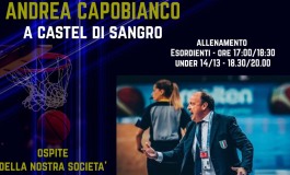 Andrea Capobianco a Castel di Sangro, allenamento con il Coach della nazionale femminile di pallacanestro