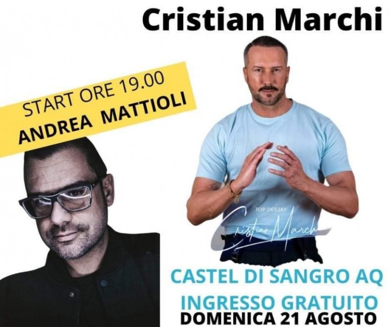 Dj Andrea Mattioli e Cristian Marchi, Castel di Sangro si trasforma in “disco festival” in piazza