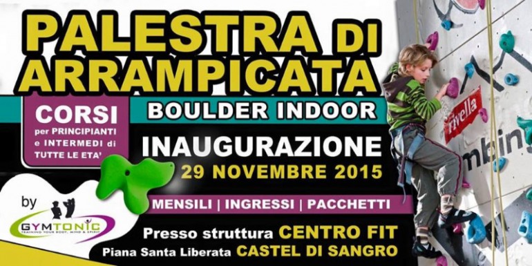 Castel di Sangro, si inaugura la palestra di arrampicata