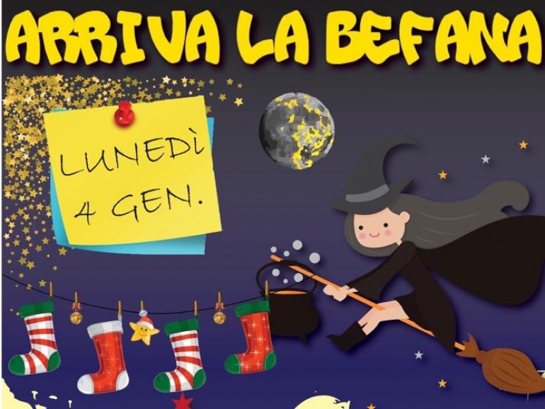 La Befana arriva a Castel di Sangro, alle ore 16:00 a Piazza Plebiscito