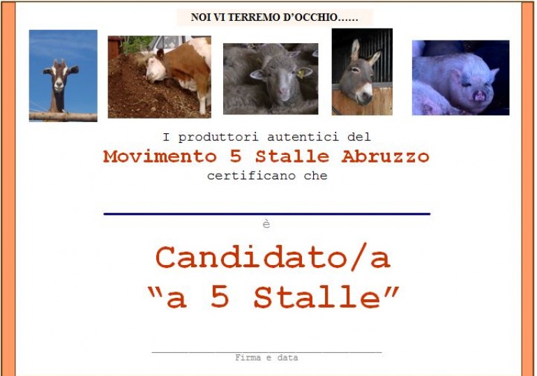 Politico “5 stalle” autentico? Allora, firma l’adesione!