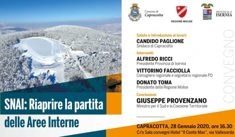 Capracotta, convegno con il ministro Provenzano: problemi e soluzioni per le aree interne di Abruzzo e Molise