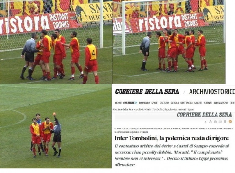 16 anni fa la data più importante del calcio sangrino. L’arbitro Tombolini guastò la festa al Castello