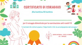 Bambini vaccinati ricevono il Certificato di Coraggio a Castel Di Sangro