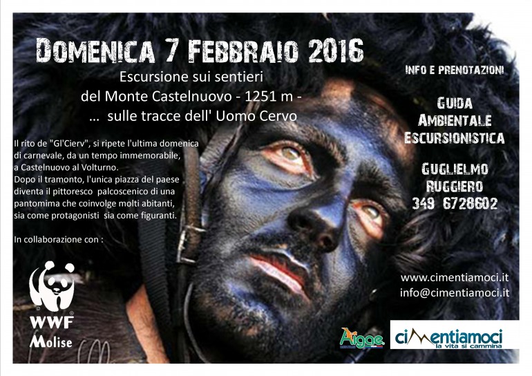 Carnevale, “Gl’Cierv” con escursione sulle Mainarde seguendo le tracce dell’uomo cervo