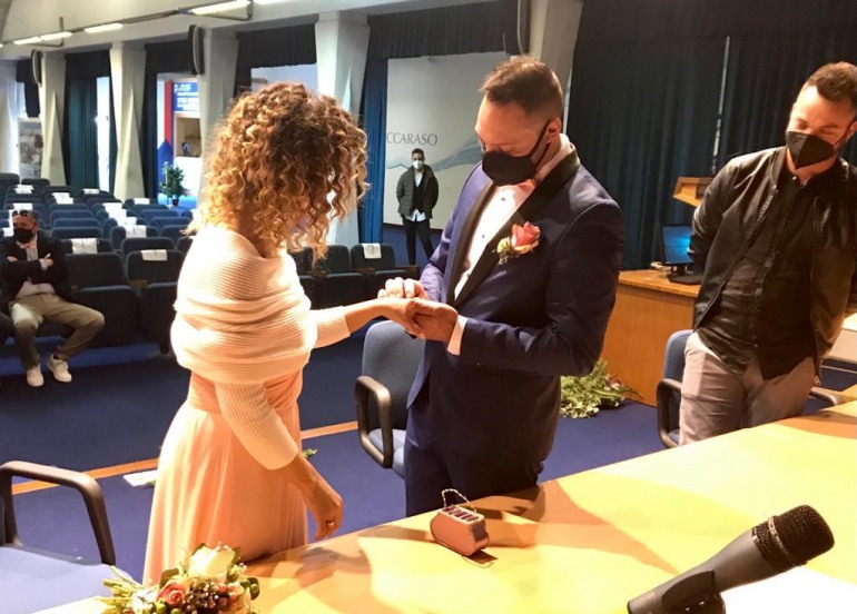 Fotonotizia, Giovanni Trilli e Paola Santella oggi sposi a Roccaraso