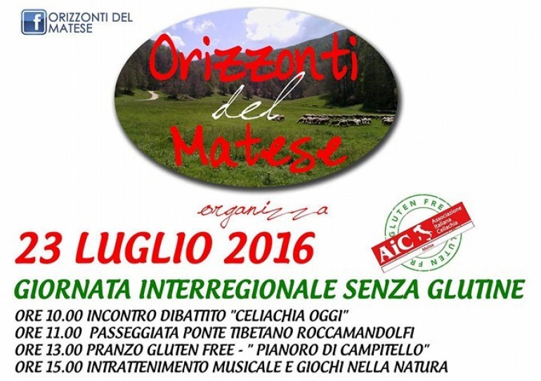 Celiachia, cosa fare: giornata interregionale senza glutine a Roccamandolfi