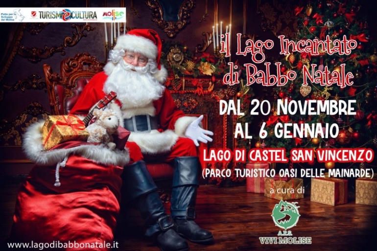 Il Lago incantato di Babbo Natale a Castel San Vincenzo, apre il parco tematico natalizio