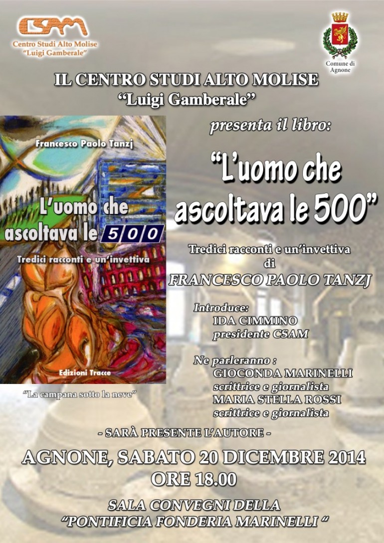 Agnone, ‘l’uomo che ascoltava le 500’, domani la presentazione