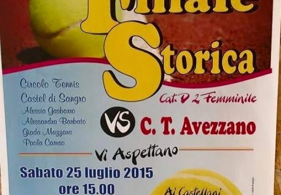 Tennis femminile, promosse in serie D1 le atlete del circolo tennis Castel di Sangro