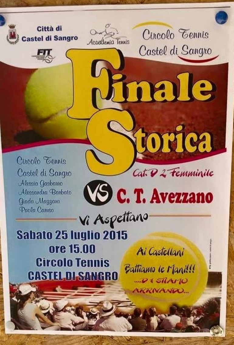 Tennis femminile, promosse in serie D1 le atlete del circolo tennis Castel di Sangro