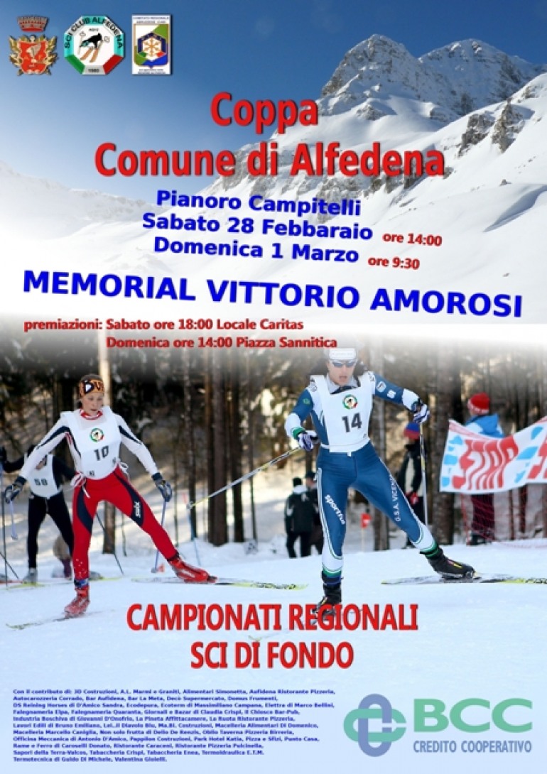 Alfedena, campionati regionali sci di fondo “Memorial Vittorio Amorosi”