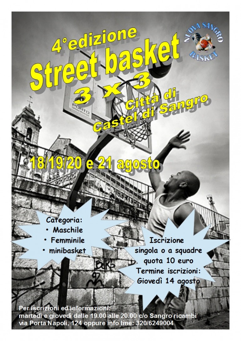 Castel di Sangro, Tornei e divertimento dal 18 al 21 agosto con “Nuova Sangro Basket”