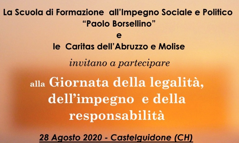 Castelguidone, Giornata della “Legalità, dell’impegno e della responsabilità”: venerdì 28 agosto