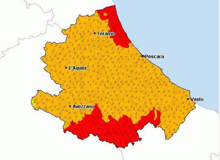 Abruzzo, weekend con il maltempo