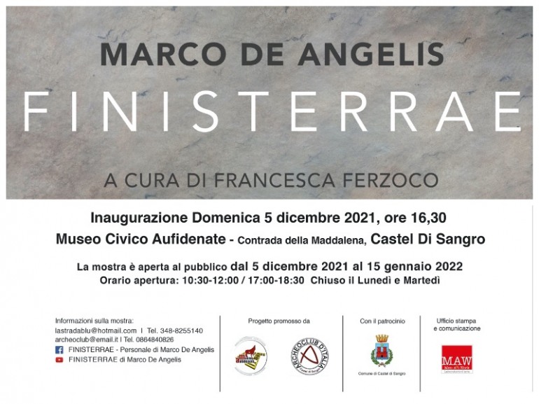 Marco De Angelis al Museo Civico Aufidenate di Castel di Sangro con la personale “Finisterrae”