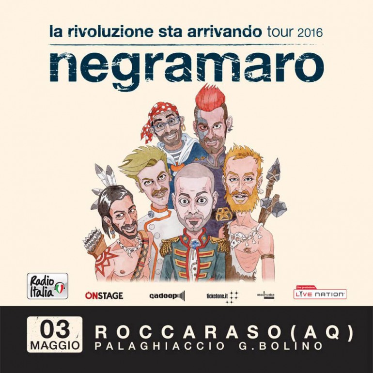 Negramaro, data zero a Roccaraso: 3 Maggio al Palaghiaccio G. Bolino