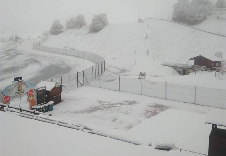 Prima nevicata a Roccaraso: gli sciatori iniziano a sognare