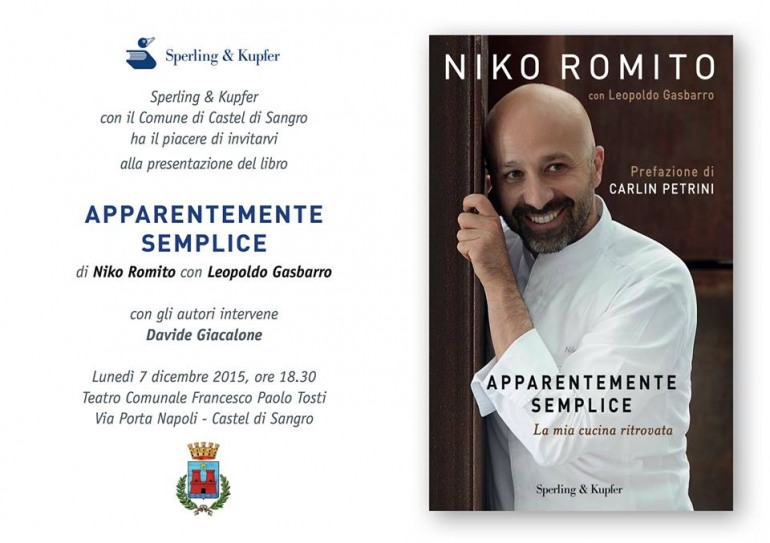 “Apparentemente semplice”, la storia di Niko Romito : la presentazione il 7 dicembre a Castel di Sangro