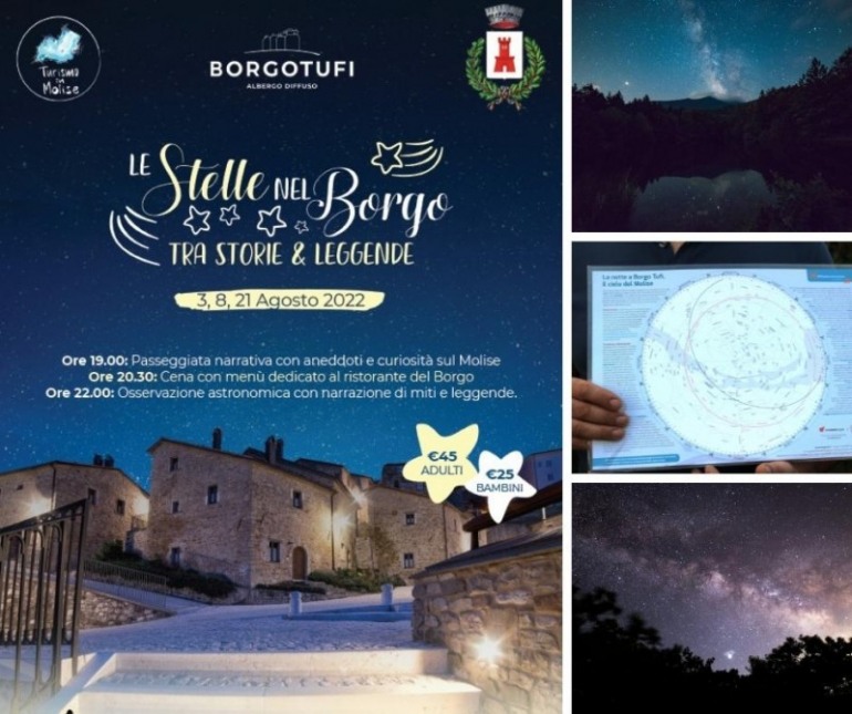 Osservazione astronomica a Borgotufi, narrazione di miti e leggende sotto le stelle