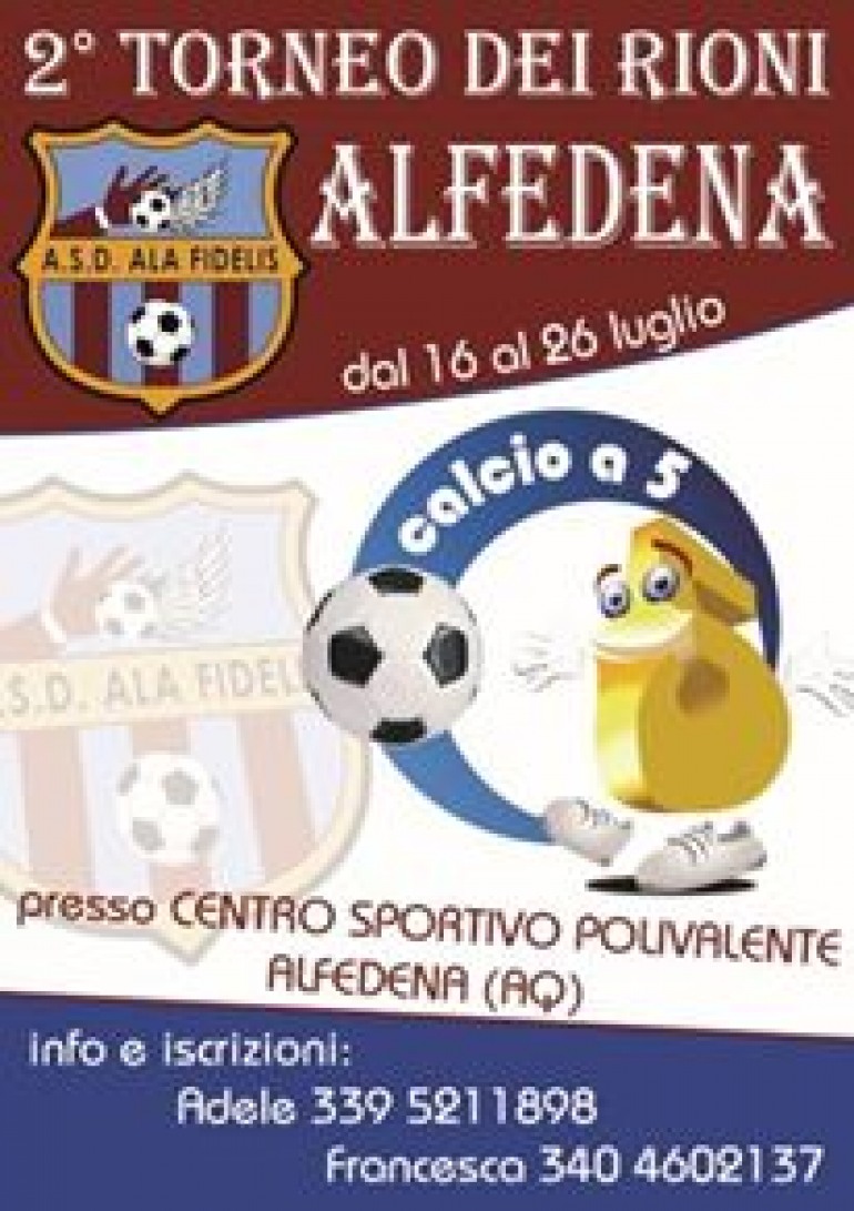 Alfedena, al via il “Torneo dei Rioni”