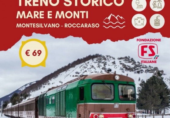 Treno storico "Mare e Monti" da Montesilvano a Roccaraso, dal 9 gennaio in carrozza