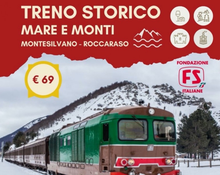 Treno storico “Mare e Monti” da Montesilvano a Roccaraso, dal 9 gennaio in carrozza